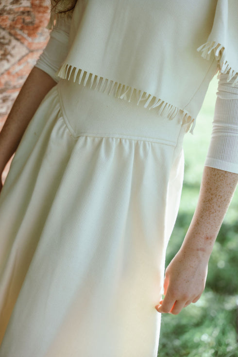 Gem Fringe Detail Set in Cream