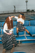 Sweet Threads Blue Plaid Tartan Midi Skirt
