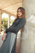 Soir Grey Claudia Wrap Midi Skirt