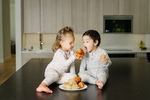 Pouf Breakfast Print Pajama in Grey