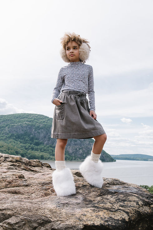 Lil Legs Black & Cream Mockneck