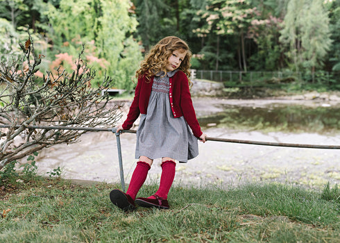 Lil Legs Plaid Edition Dress in Grey