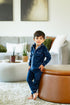 Pouf Navy Velour Grandpa Pajamas