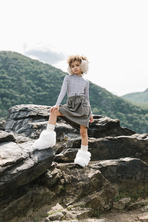Lil Legs Black & Cream Mockneck