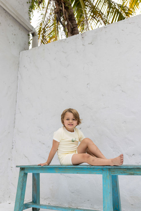 Pouf Yellow Fruit Set