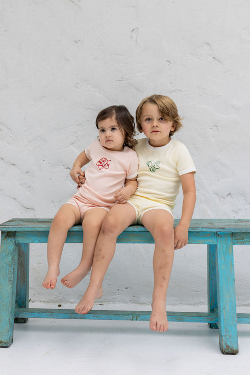 Pouf Yellow Fruit Set