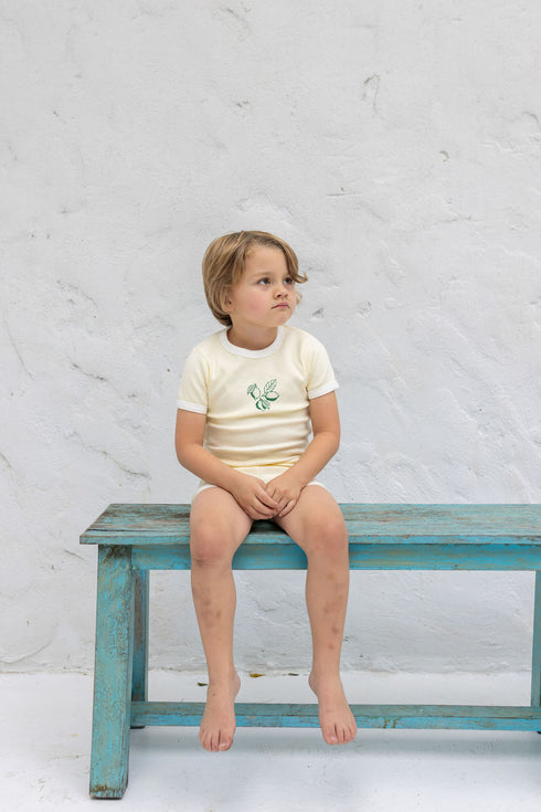 Pouf Yellow Fruit Set