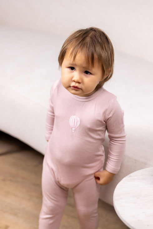 Pouf Pink Hot Air Balloon Footie