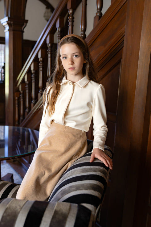 Elle Rae Ivory Sweater Blouse