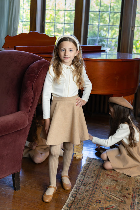Elle Rae Wool Camel Skirt