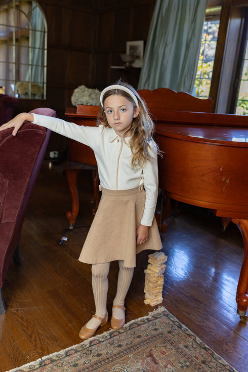 Elle Rae Wool Camel Skirt