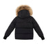 Ellabee Black & Blue Zipper Coat with Fur Hood