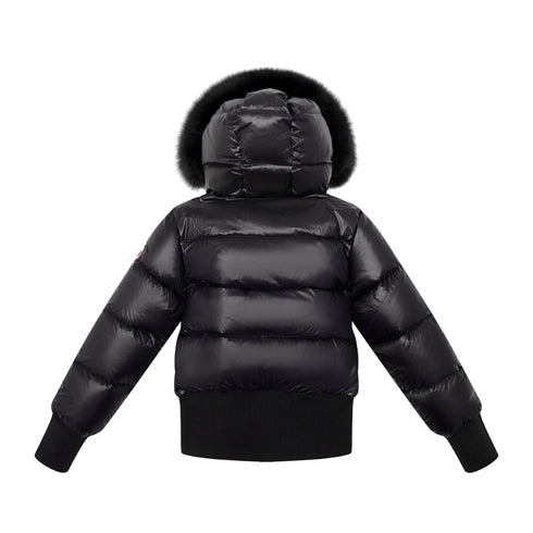Ellabee Coat with White Lining and Black Fur