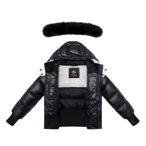 Ellabee Coat with White Lining and Black Fur