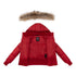 Ellabee Red Bomber with Natural Fur