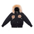 Ellabee Black Bomber with Gold Fur & Pom Poms