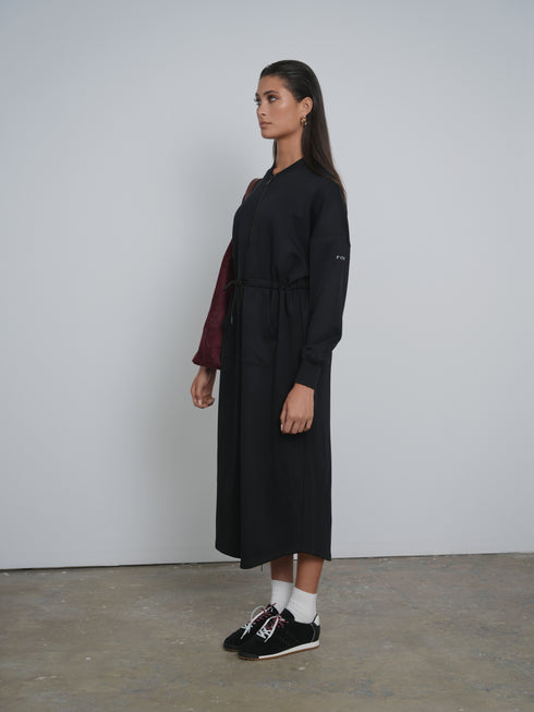 Point Black Zip Up Sweat Dress