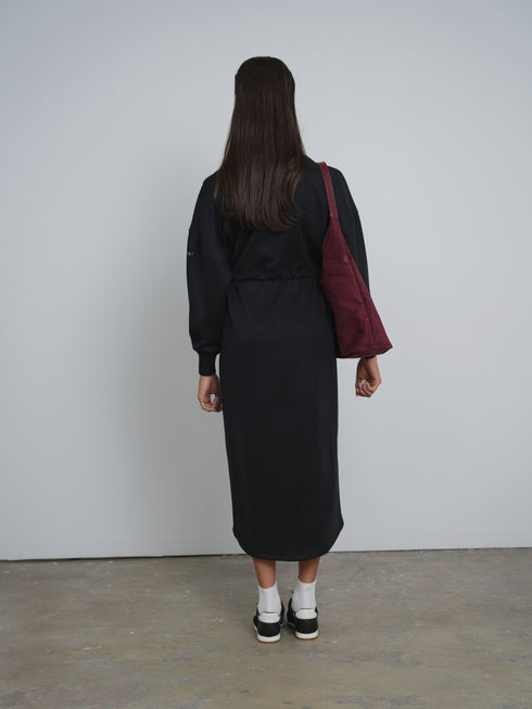 Point Black Zip Up Sweat Dress