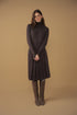 Point Short Pleated Skirt in Chocolate