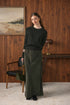 Point Cable Crest Sweater in Hunter
