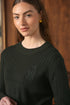 Point Cable Crest Sweater in Hunter