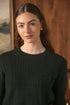 Point Cable Crest Sweater in Hunter