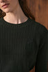 Point Cable Crest Sweater in Hunter