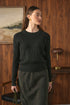 Point Cable Crest Sweater in Hunter