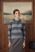 Point Knit Polo Sweater in Windward Blue Stripe