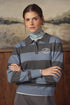 Point Knit Polo Sweater in Windward Blue Stripe