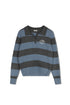 Point Knit Polo Sweater in Windward Blue Stripe