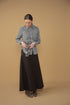 Point Button Up Blouse in Black Gingham