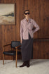 Point Button Up Blouse in Cabernet Stripe