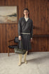 Point Short Pleated Skirt in Dark Charcoal