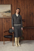 Point Short Pleated Skirt in Dark Charcoal