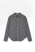 Point Button Up Blouse in Black Gingham
