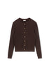 Point Twisted Cable Cardi in Chocolate