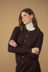 Point Twisted Cable Cardi in Chocolate