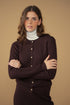 Point Twisted Cable Cardi in Chocolate