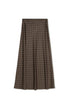 Point Satin A-Line Slip Skirt in Chocolate Foulard