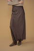 Point Satin A-Line Slip Skirt in Chocolate Foulard