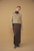 Point Boxy Knit Cardigan in Taupe Melange