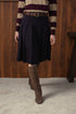 Point Short Pleated Skirt in Navy
