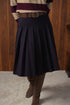Point Short Pleated Skirt in Navy
