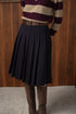 Point Short Pleated Skirt in Navy