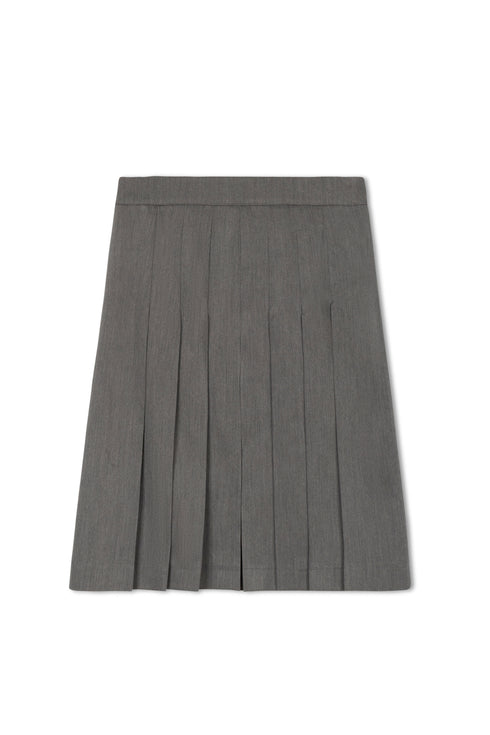 Point Short Pleated Skirt in Dark Charcoal