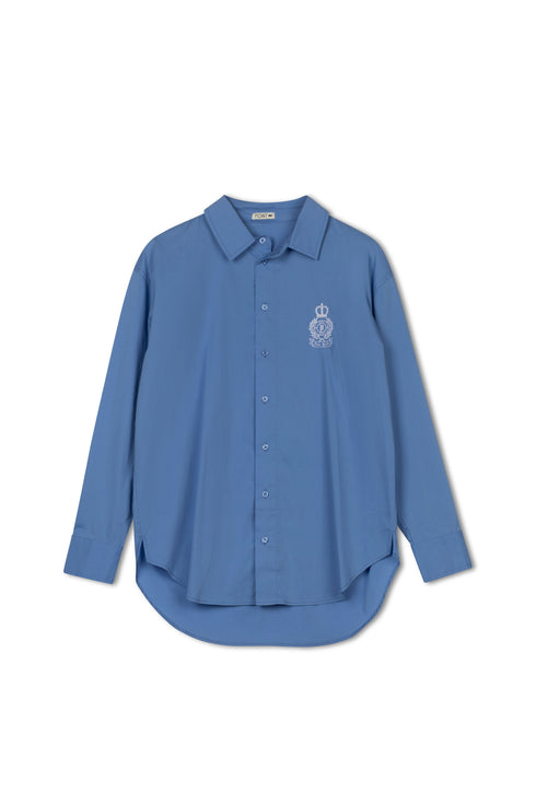 Point Preppy Button Up in Denim Blue