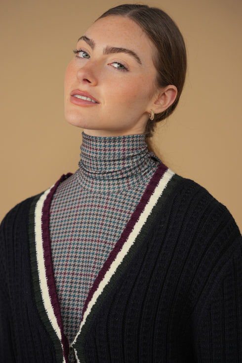 Point Ity Turtleneck in Houndstooth