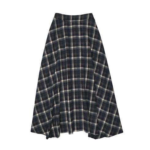 Sweet Threads Blue Plaid Tartan Midi Skirt