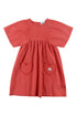 Loud Red Checked Dress with Heart Pockets